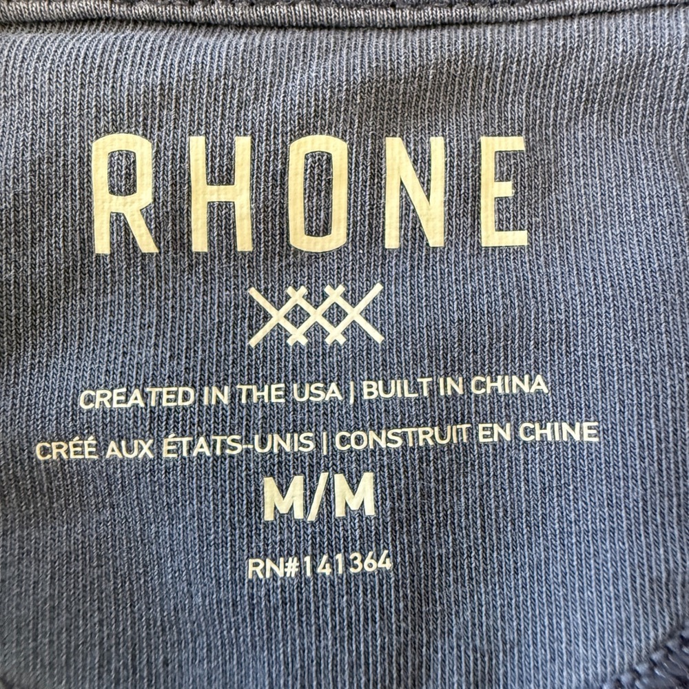 Rhone Bolinas Henley Hoodie Mens‎ Medium Blue Garment Dye Pullover 100596 - Picture 3 of 9